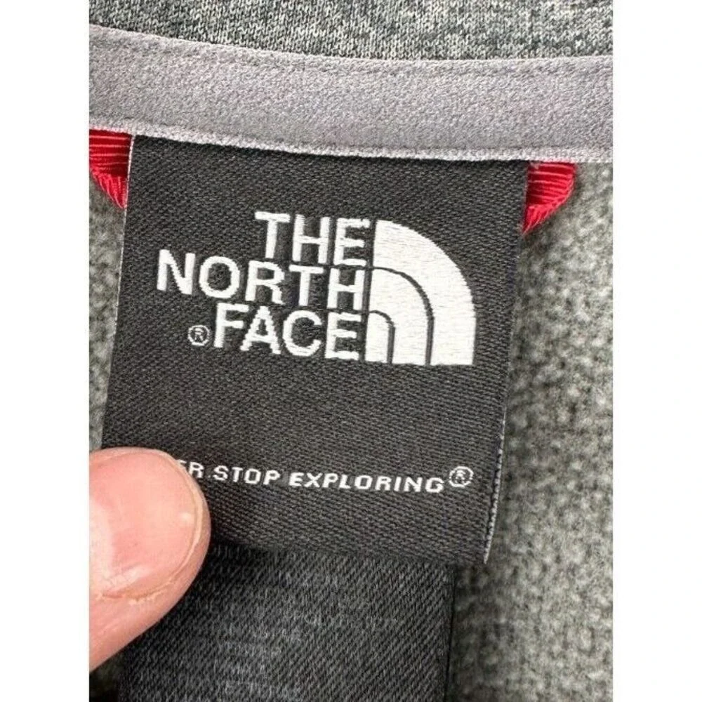 The North Face Pullover Jacket Adult Medium Grey Quarter Zip Outdoor Casual Mens